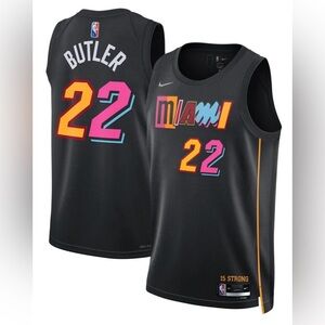 Miami Heat Jimmy Butler Black 2022 Swingman Jersey City Edition women men unisex